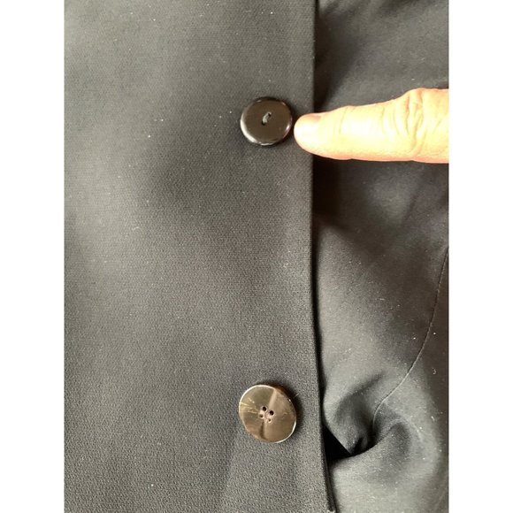 Theory Pleated Blazer Black Crepe Size 0 $465 Womens Career 6498 Pockets - Picture 11 of 14